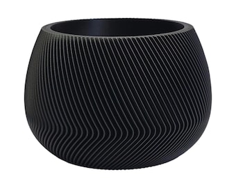 Small Black Planter for succulents and flowers Pot Bowl desk or office seed starting lot 5761