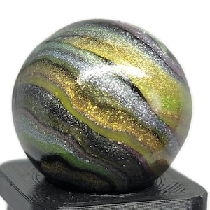 Handmade Clay Marble .63" Gold Digger Swirl - Collectible Handmade Marbles 2022 - lot #2832