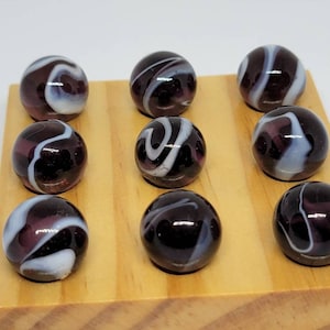 9 Collectible 5/8&quot; Glass Marbles Game Marble lot #3444