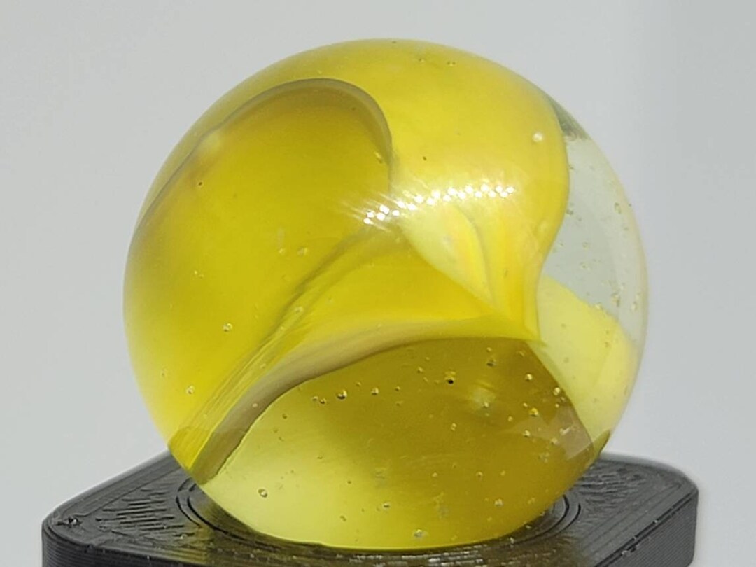 Yellow Hybrid Cateye Marble .61 Game Marbles Collectible Vintage Marble