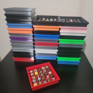 Stackable Marble Storage - Holds 25 Marbles a Tray for Collectible Sphere Holder Orb Case - Great gift for collectors