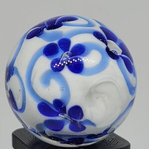 Blue Flower Marble 22mm Collectible Marble lot # 3645 see photos