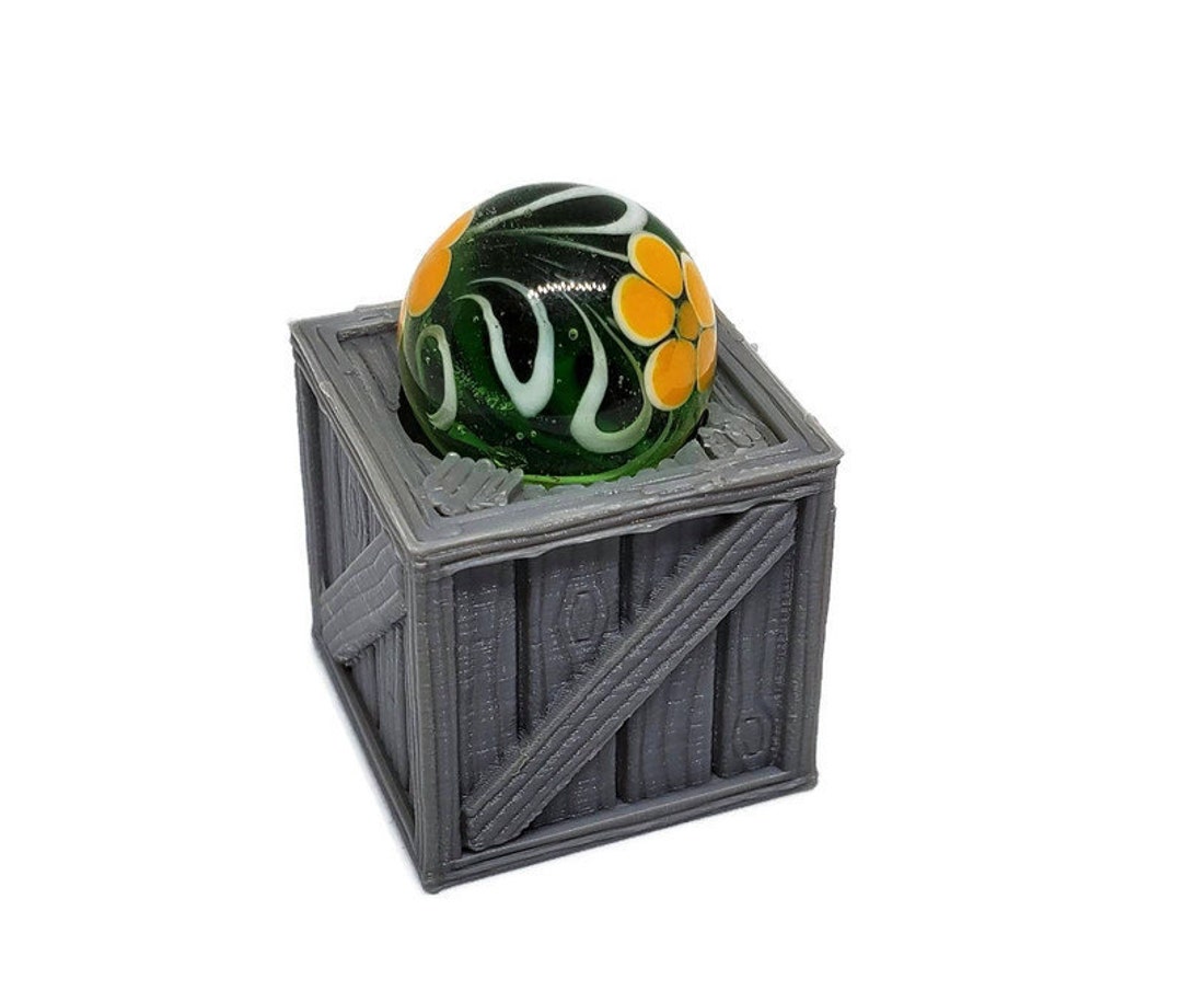 Marble Display Detailed Crate Box Great for Shelves Cases Other Marbles