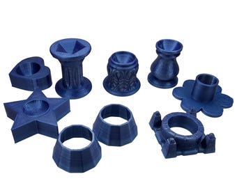 9 Blue Marble Displays for 5/8" to 1" Marbles Sphere holders - lot #8747