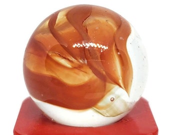 Red hybrid cat eye Marble .6" - Game Marbles - Collectible Vintage Marble lot # 1582 see photos