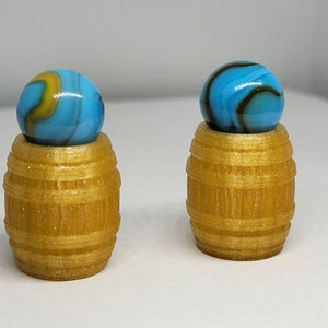 Choice of Color Pack of 2 Whiskey Barrel Marble Displays For 5/8&quot; to 1 inch marbles - Marble Display Stands - Sphere Display  #2546