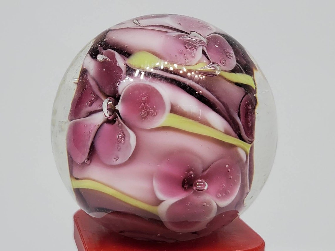 Purple Flower Marble 3/4 Game Marbles Lot 1613 Etsy