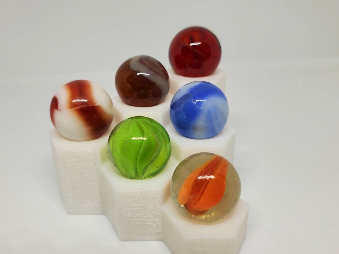 6 Vintage Glass Collectors Marbles 5/8 Game Marbles Etsy