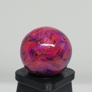 Handmade Clay Marble .69&quot; Pink Lava Swirl - Collectible Handmade Marble 2023 - lot #3598