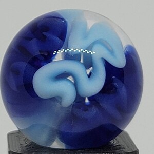 Blue Squiggle Collectible 3/4&quot; Glass Marbles Game Marble lot #3478