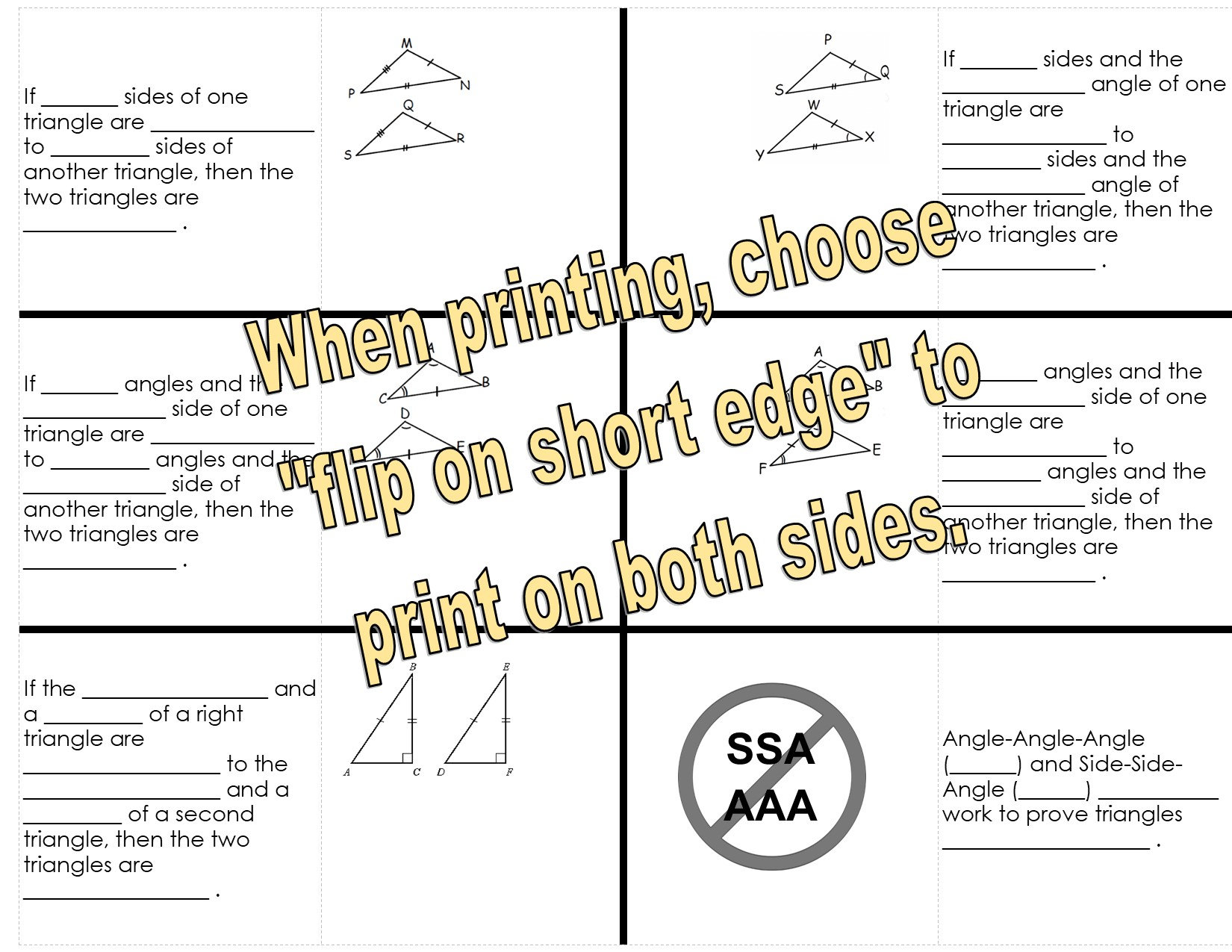 Triangle Congruence Theorems INSTANT DOWNLOAD Foldable Notes for Math