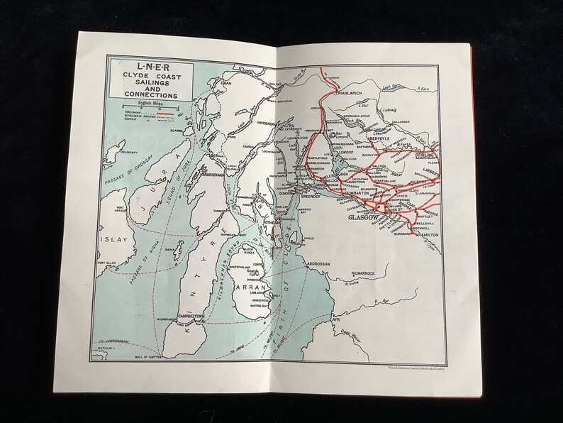 Original 1932 LNER Timetable Guide Book - Clyde Coast via Craigendoran ...