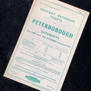 Original British Railways Handbill 1954 Peterborough from Northampton Wellingborough Irthlingborough Ringstead Thrapston