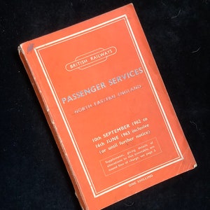 Original British Rail Railway Passenger Timetable North Eastern Region 1962 to 1963