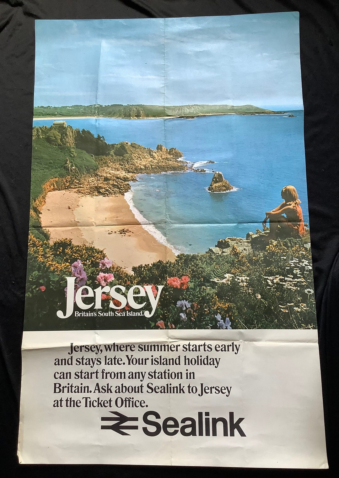 Original British Railway Sealink Poster 1971 Jersey Etsy UK