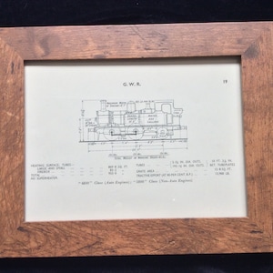Vintage GWR Railway 4800 Auto 5800 non auto  Class Locomotive Picture Steam Loco Diagram