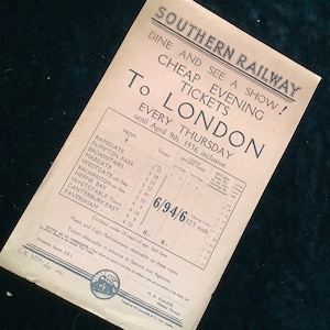 Original Southern Railway SR Handbill 1936 Ramsgate Broadstairs Margate Herne Bay Whitstable Canterbury
