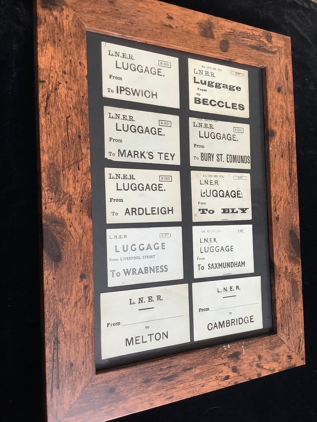 Original LNER Railways Destination Luggage Label Display 1930s Ipswich ...