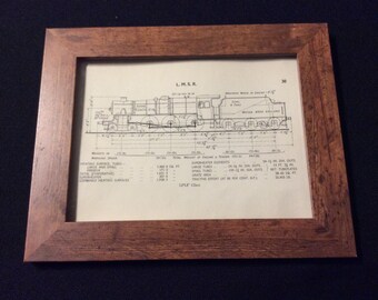 Vintage LMS Railway 5P5F class Locomotive Picture Steam Loco Diagram