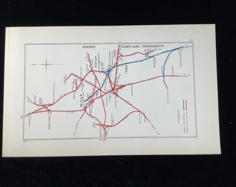 1928 Railway Map Wigan Hindley Plank Lane Strangeways Junction Diagram Original RCH