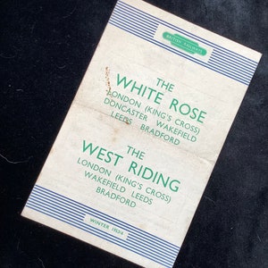 Oryginalna ulotka reklamowa BR The White Rose & The West Riding Railways z 1953 r.