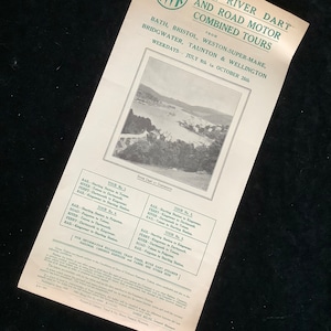 Original GWR Great Western Railway Handbill 1935 River Dart Tours from Bath Bristol Weston Taunton Wellington