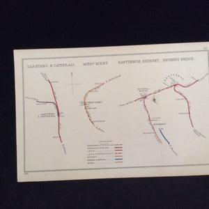 1903 Railway Map Garstang & Catterall West Kirby Rhymney Nantybwch Junction Diagram Original