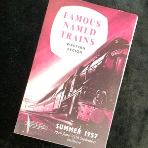 Oryginalna ulotka reklamowa słynnych pociągów Western Region British Railways z 1957 r.