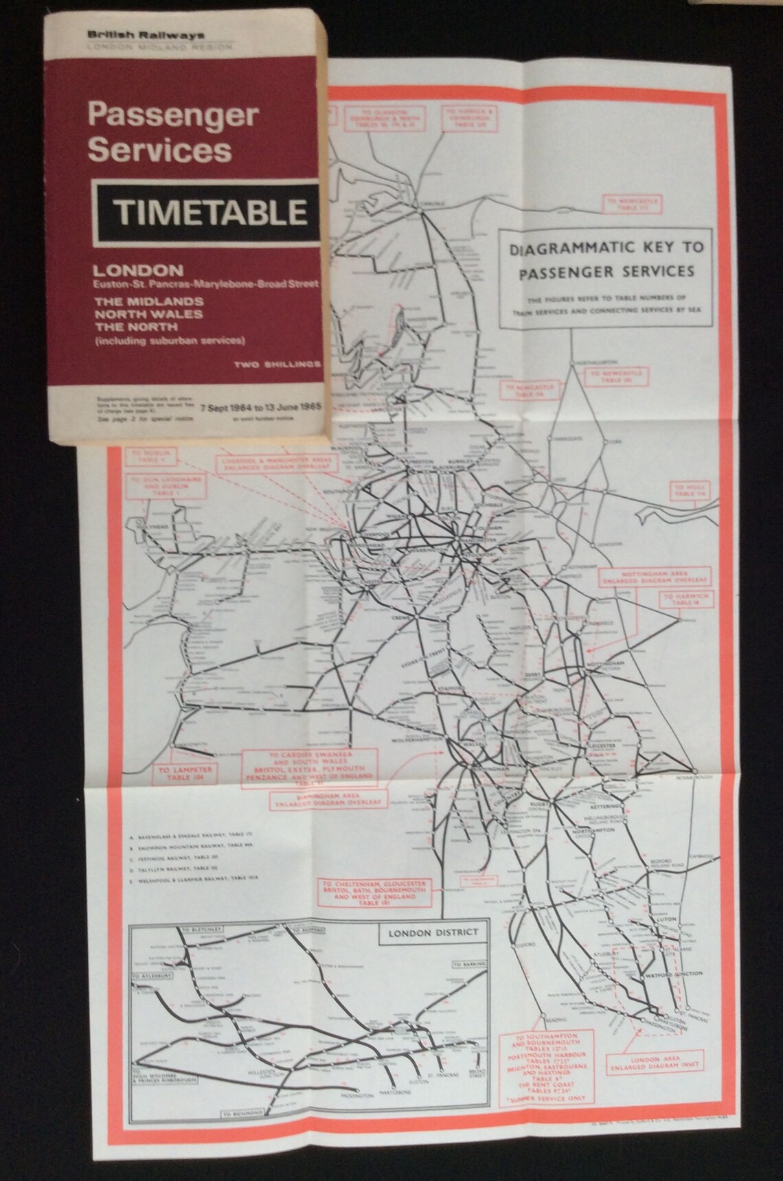 Original British Rail Railway Passenger Timetable 1964 Midland - Etsy