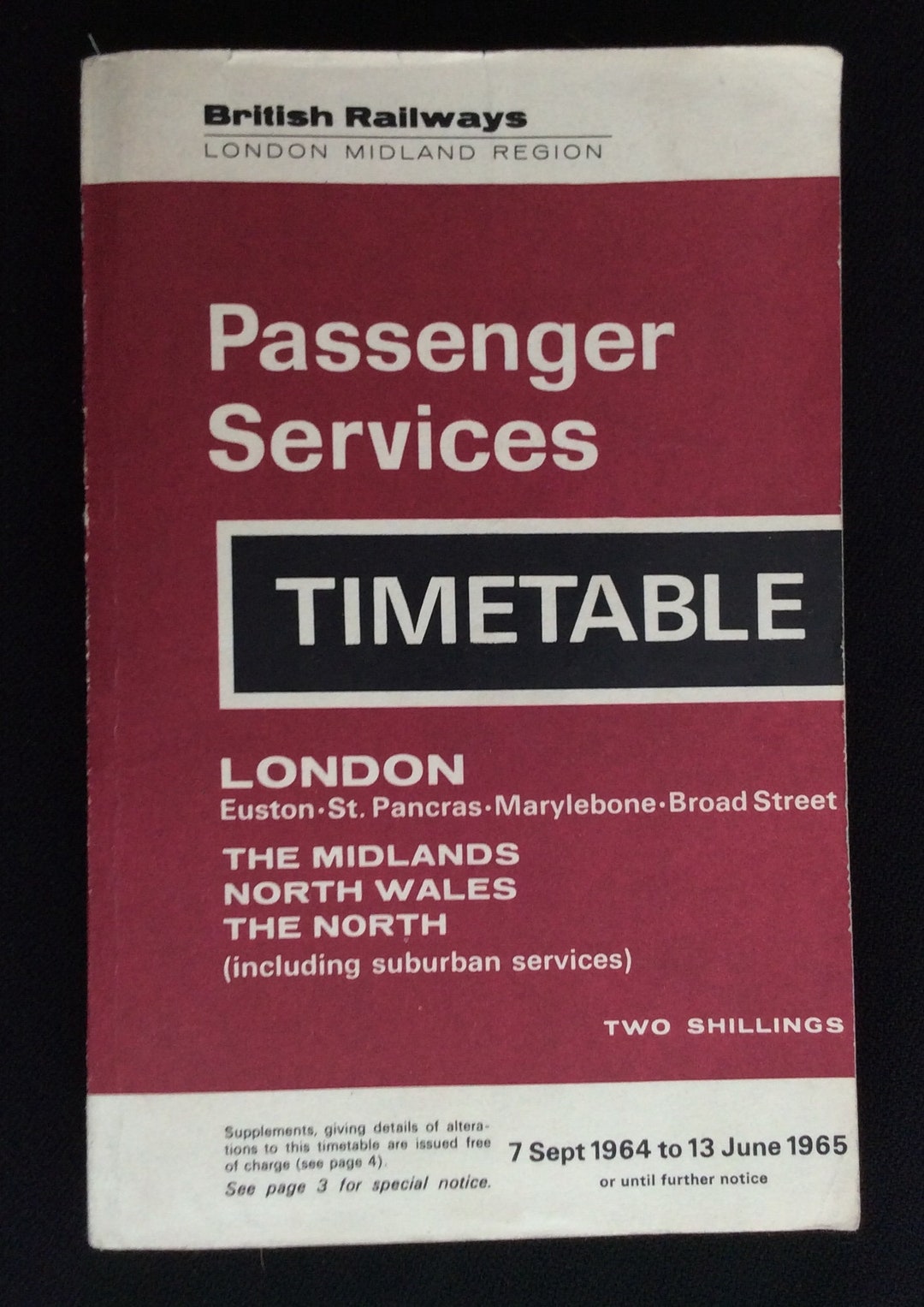 Original British Rail Railway Passenger Timetable 1964 Midland Region ...