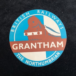 Original BR British Railway The Northumbrian Luggage Label - Grantham 1950s