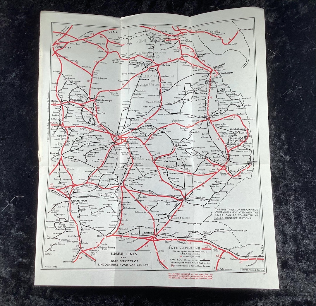 LNER London North Eastern Railway Lincolnshire Route Diagram Original ...
