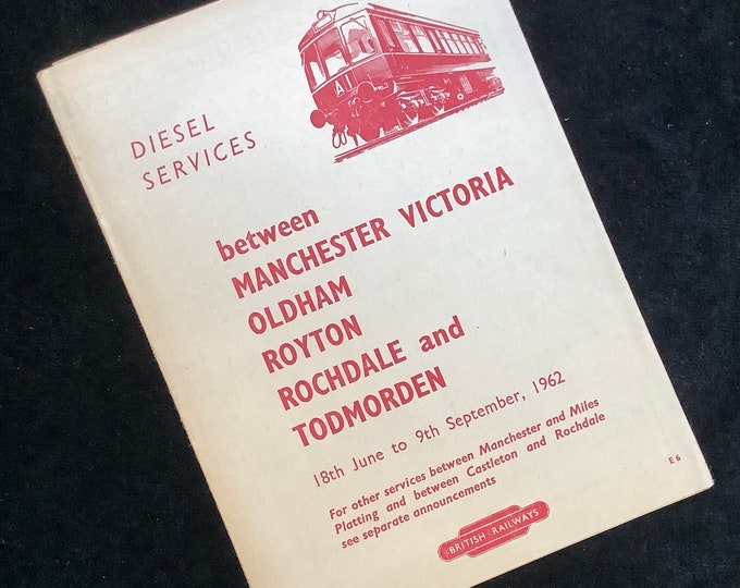 Original British Railways Timetable Leaflet 1962 Manchester Oldham
