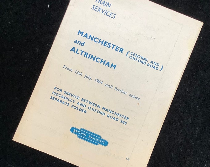 Original British Railways Timetable Leaflet 1964 Manchester