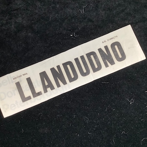 Original British Railways Carriage Destination Label - Llandudno