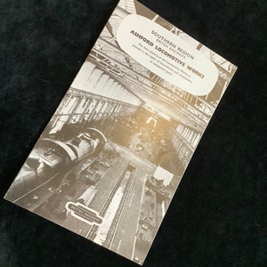 Oryginalna ulotka reklamowa British Railways Ashford Locomotive Works z lat 50. XX wieku