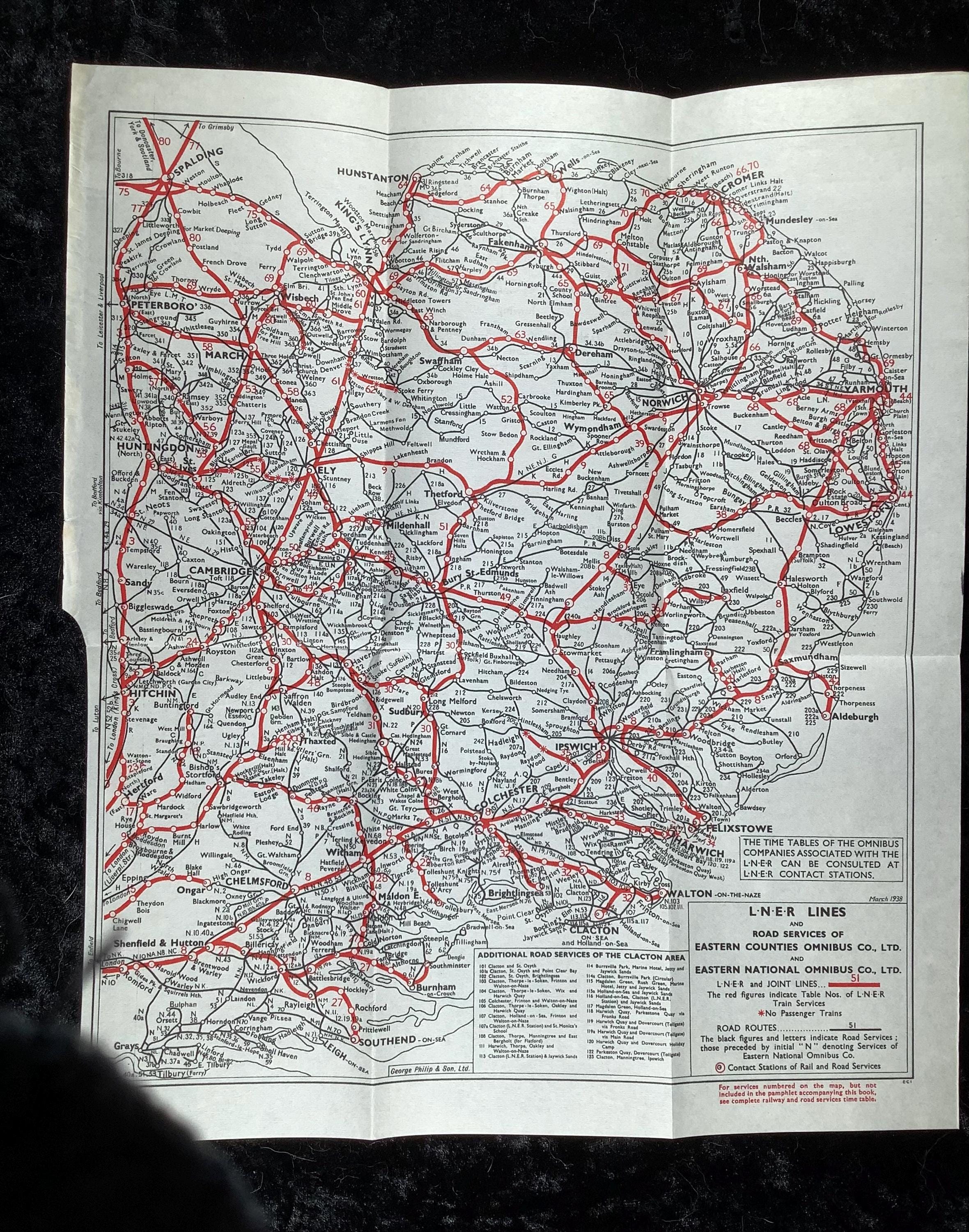 LNER London North Eastern Railway Eastern Counties Route Diagram ...