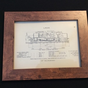 Vintage LMS Railway Locomotive Picture 4P Class Parallel Boiler Steam Loco Diagram