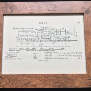 Ferrovia Vintage uma LNER D16 GE Classe Locomotiva Imagem Loco Diagrama Ferroviário