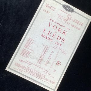Original LNER Railways Handbill 1925 York & Leeds from Bridlington Carnaby Burton Agnes Lowthorpe Nafferton Driffield Southburn Earswick