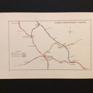 1902 Railway Map Colwich Norton Bridge Stafford Junction Diagram ...