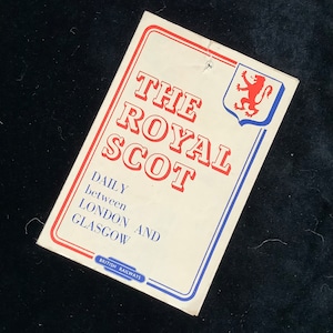 Oryginalna ulotka reklamowa Royal Scot Train z Londynu do Glasgow British Railways z 1955 r.