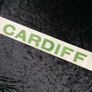Original British Railways Carriage Window Destination Label - Cardiff