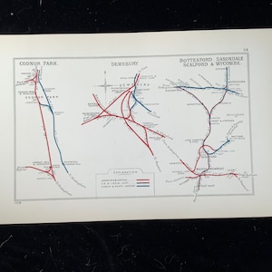 1928 Railway Map Codnor Park Dewsbury Bottesford Saxondale Scalford Wycombe Melton Mowbray Junction Diagram Original RCH