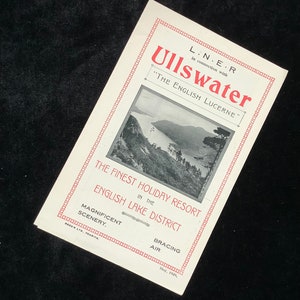 Oryginalna ulotka reklamowa kolei LNER z 1929 r. Ullswater Lake District