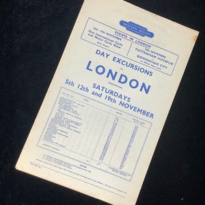 Original British Railways Handbill 1960 Tottenham Hotspur v Birmingham City & International Motor Cycle Show