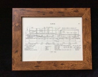 Vintage GWR Railway 4700 Class Locomotive Picture Steam Loco Diagram