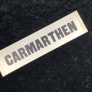 Original British Railways Carriage Destination Label - Carmarthen