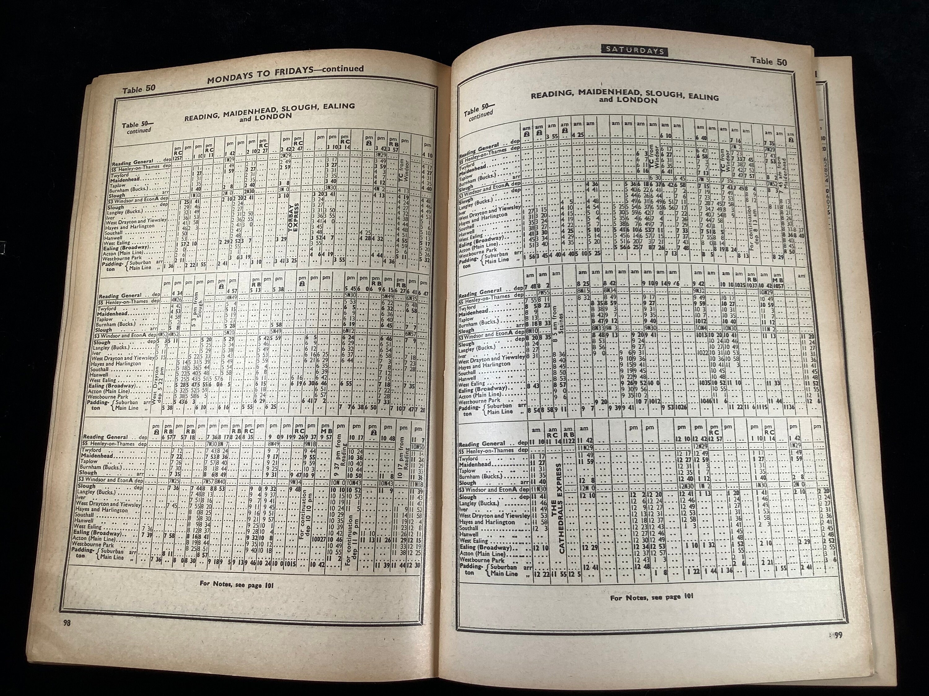 Rail Timetable Sample Original British Rail Railway Passenger Timetable Western - Etsy
