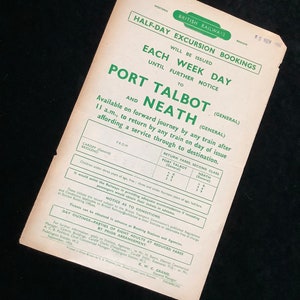 Original British Railways Handbill 1956 Cardiff Bridgend Port Talbot Neath